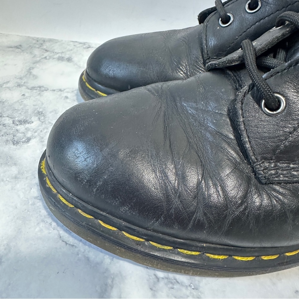 Dr. Martens 1460 black smooth leather lace up boots unisex men 8 women 9 - Picture 6 of 9